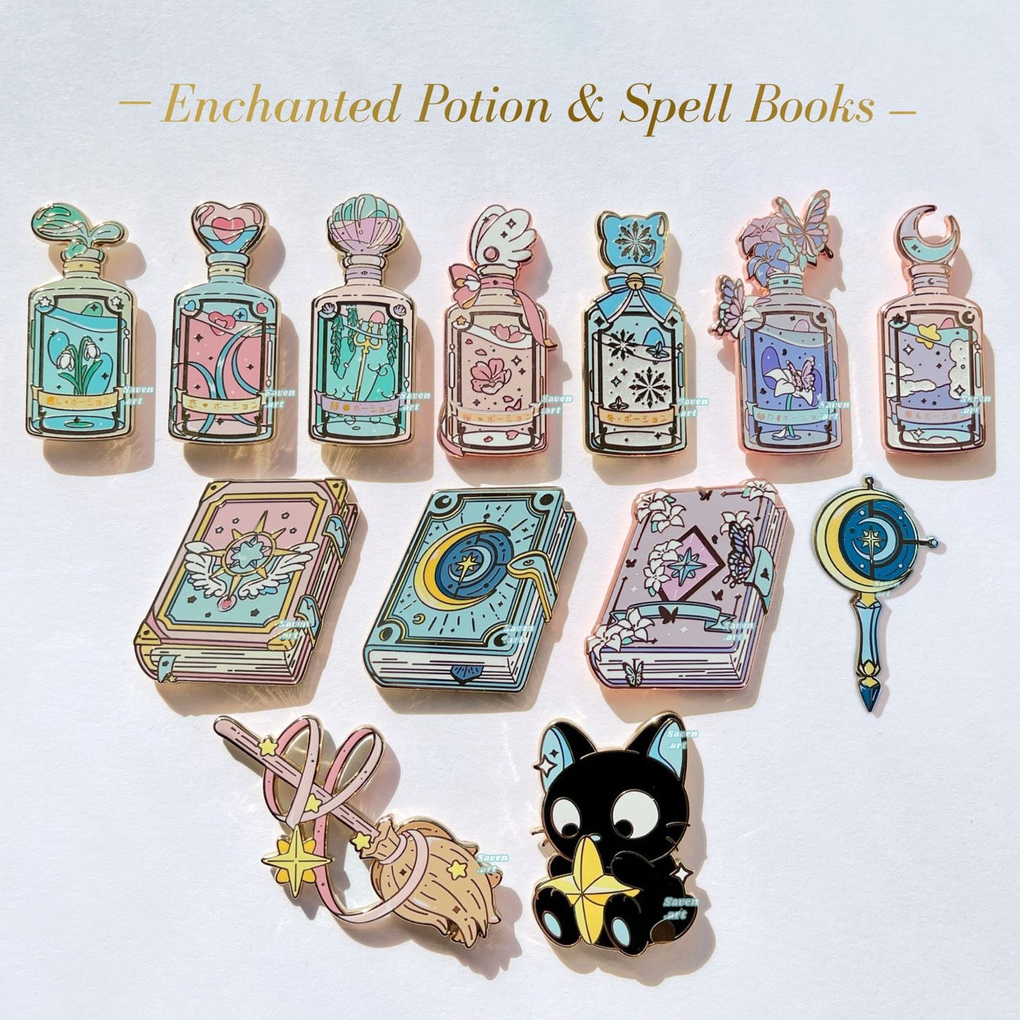 Enchanted Potions and Spell books Enamel Pin Bundles