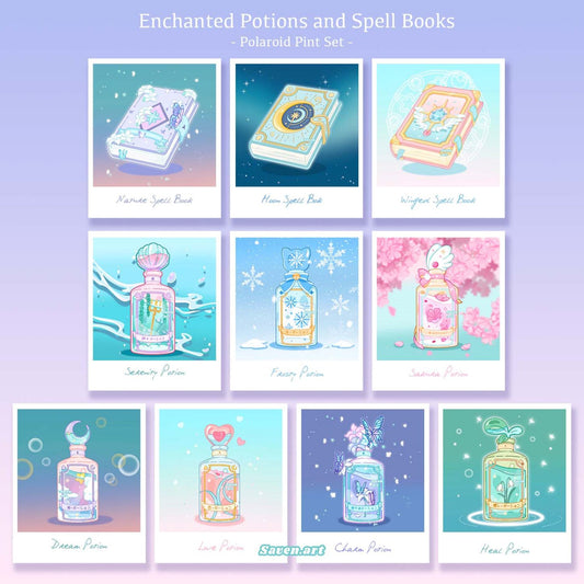 Enchanted Potions and Spell Books Polaroid Set