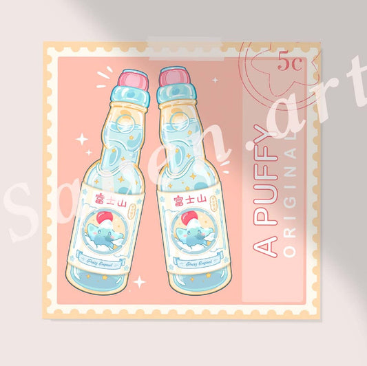 Puffy Ramune Stamp Art Print