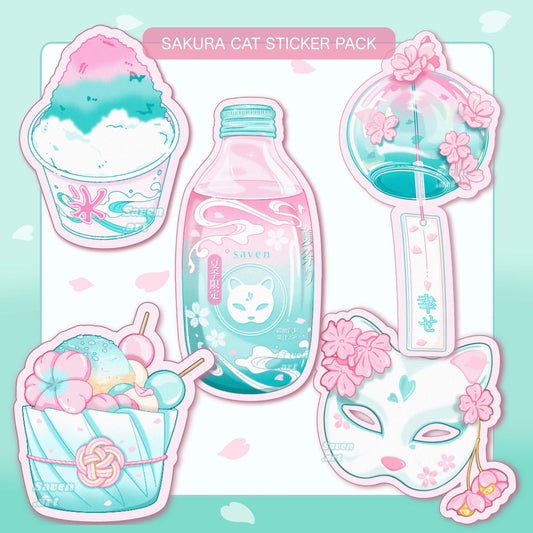 Sakura Cat Stickers